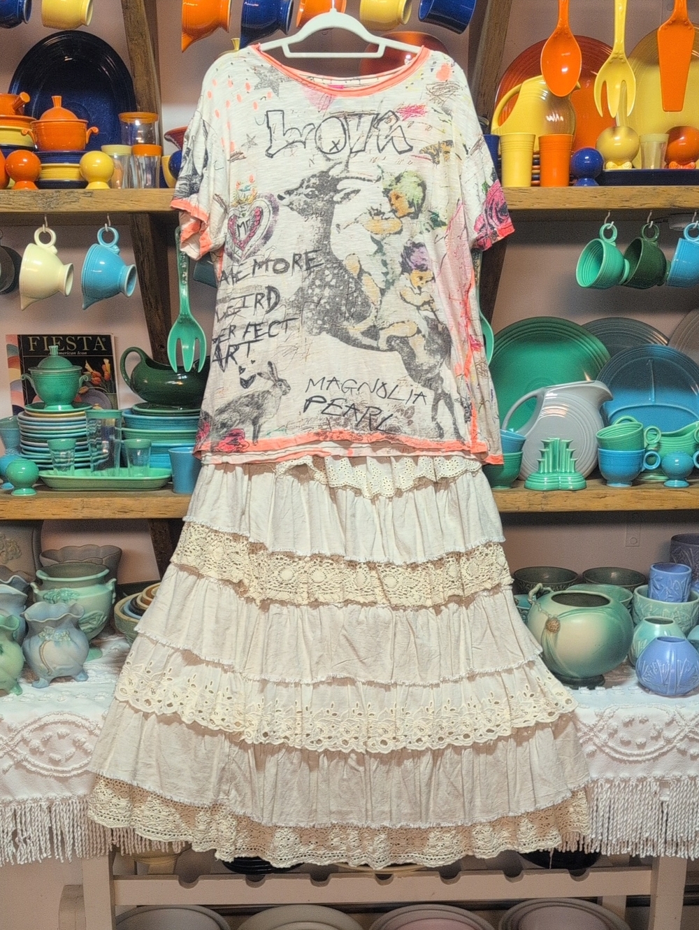 "NWTO"JADED GYPSY Layers Of Love Skirt
